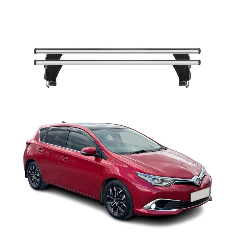 Menabo Barres de toit Transversales pour Toyota Auris HB 2018-2025 Alu Gris ABE