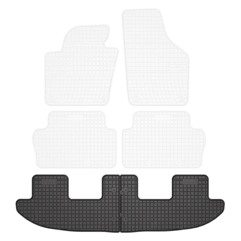 OMAC Tapis de Sol pour VW Sharan 2010-2020 3places Caoutchouc Noir