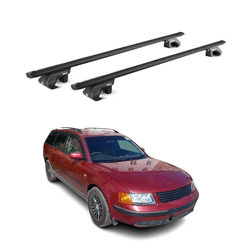 Barres de toit transversales ABE pour VW Passat SW B5 2000-2005 5 P Alu Noir 2x