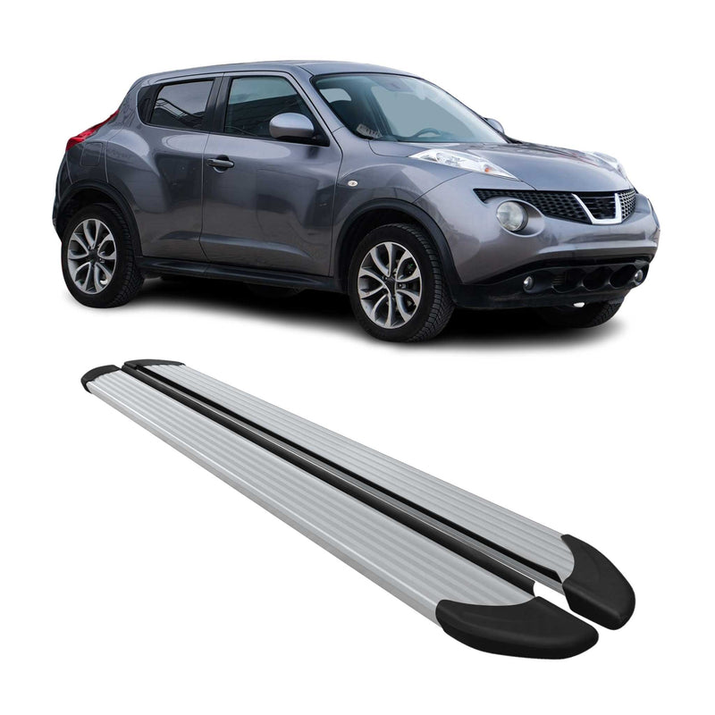Marchepieds Latéraux pédale pour Nissan Juke 2010-2019 Aluminium Argent 2Pcs