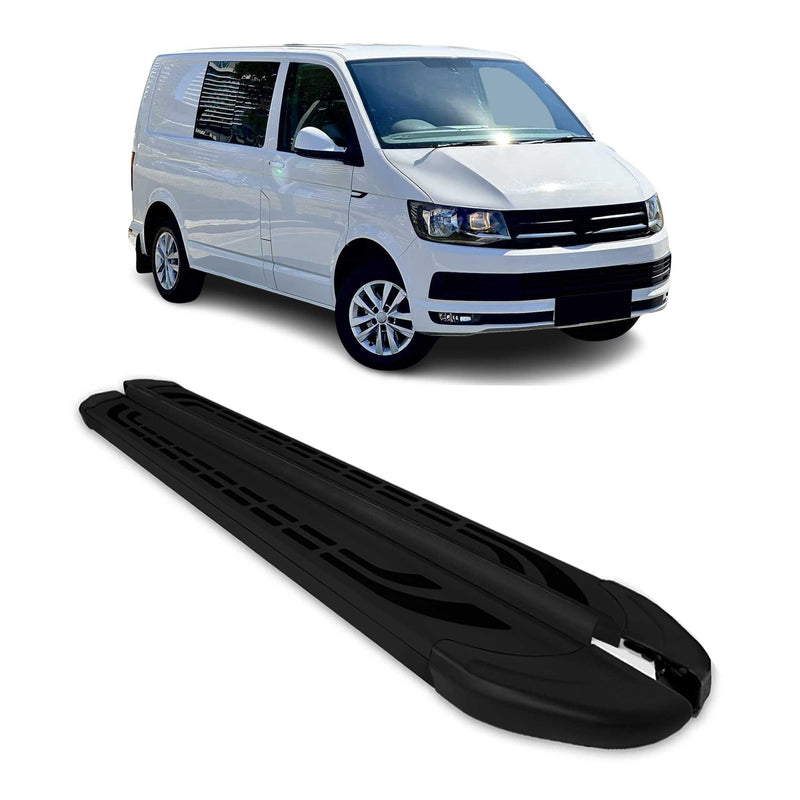 Marchepieds Latéraux pour VW T6 T6.1 Transporter 2015-2024 Alu Noir L1 Court 2x