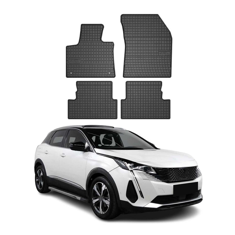 Tapis de Sol pour Peugeot 3008 2016-2024 Caoutchouc Noir