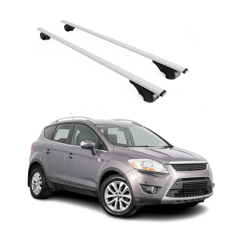Barres de toit Transversales pour Ford Kuga 2008-2012 2Pcs Fer Argent