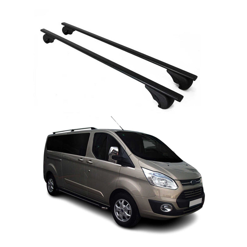 Barres de toit Transversales pour Ford Transit Custom 2012-2024 Fer Noir