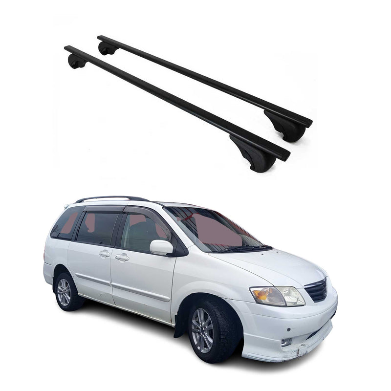 Barres de toit Transversales pour Mazda MPV 1999-2006 Fer Noir