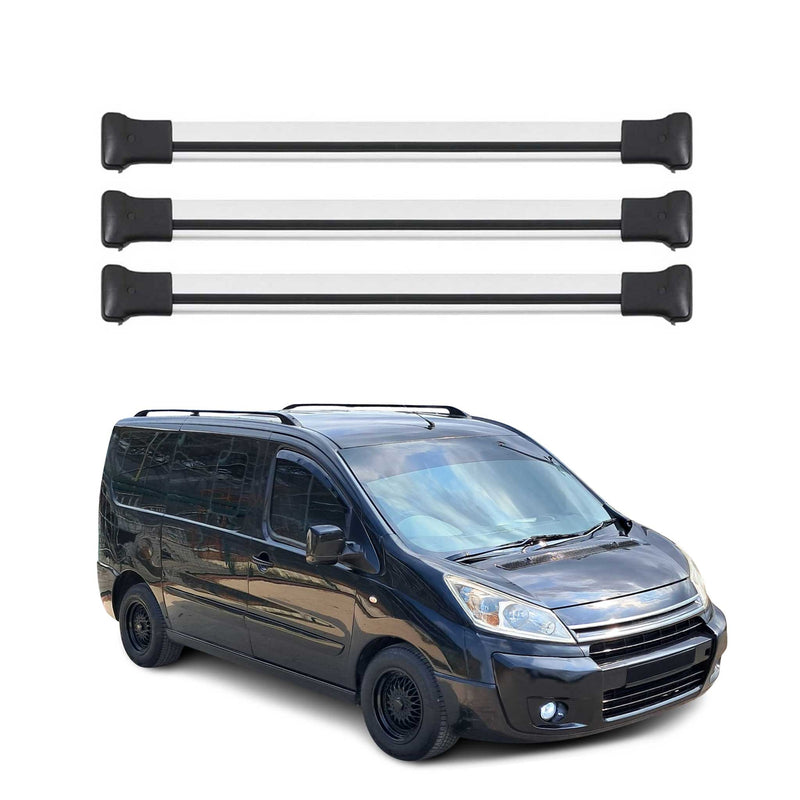 Barres de toit transversales pour Citroen Jumpy 2007-2016 Aluminium Gris 3 pcs