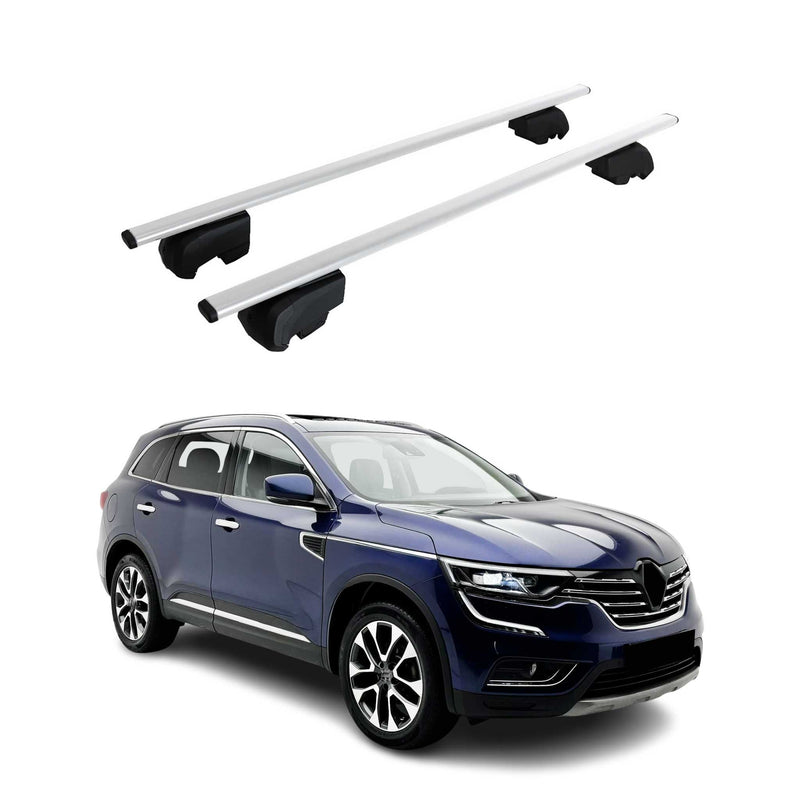 Barres de toit Transversales pour Renault Koleos 2017-2023 Fer Argent ABE