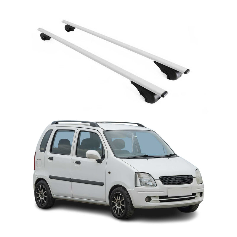 Barres de toit Transversales pour Opel Agila 2000-2015 Fer Argent