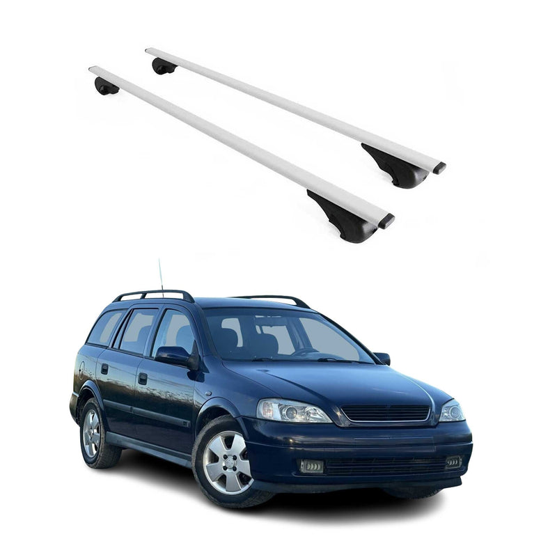 Barres de toit Transversales pour Opel Astra G Caravan 1998-2004 Fer Argent