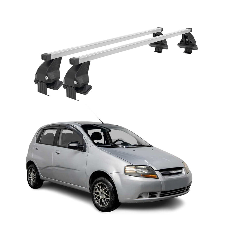 Barres de toit transversales pour Chevrolet Aveo T250 2005-2011 Acier Gris