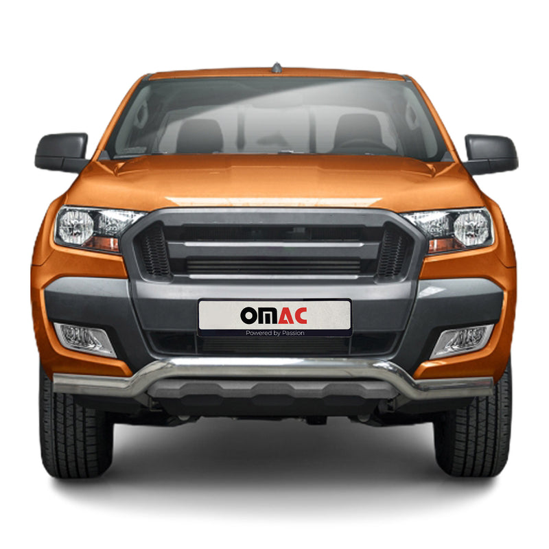 Pare-Buffle Avant Pour Ford Ranger 2015-2022 Acier Inoxydable Argent