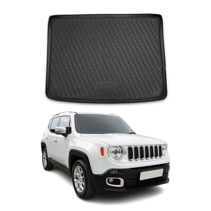 OMAC Tapis De Coffre pour Jeep Renegade 2014-2024 en caoutchouc Noir