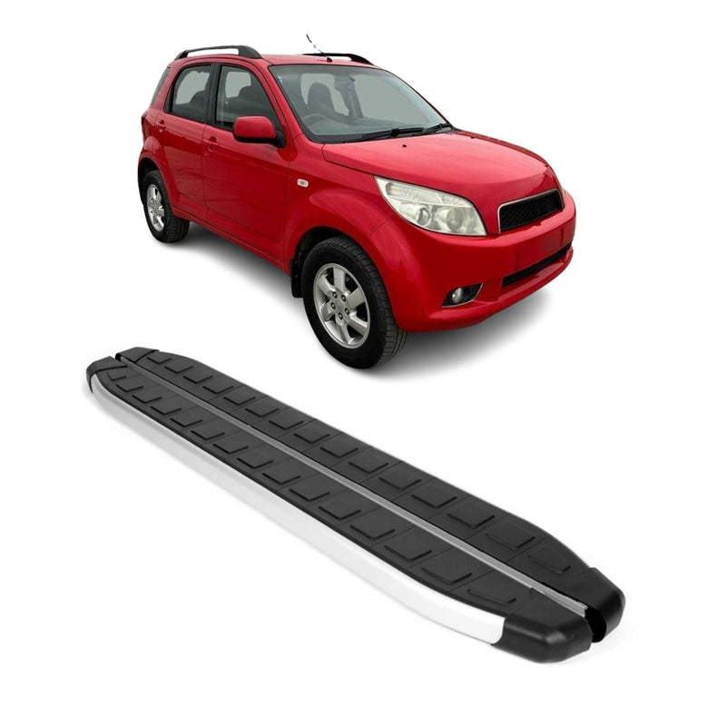 Marchepieds Latéraux pédale pour Daihatsu Terios 2006-2016 Alu Noir Gris 2Pcs