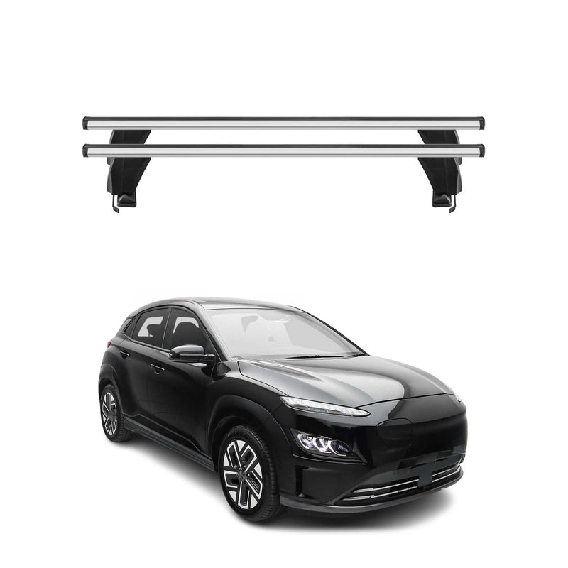 Barres de toit Transversales pour Hyundai Kona Electric 2018-2025 Alu Gris 2x