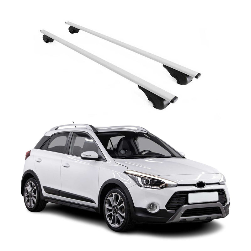 Barres de toit Transversales pour Hyundai i20 2014-2020 Fer Argent