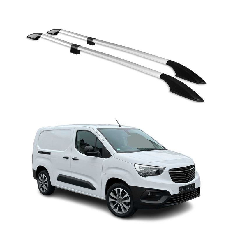 Barres de toit longitudinales pour Opel Combo E 2019-2025 L2 Aluminium Gris