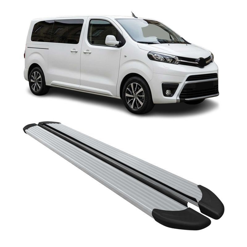 Marchepieds Latéraux pour Toyota Proace 2017-2025 Aluminium Argent L1 Court 2Pcs
