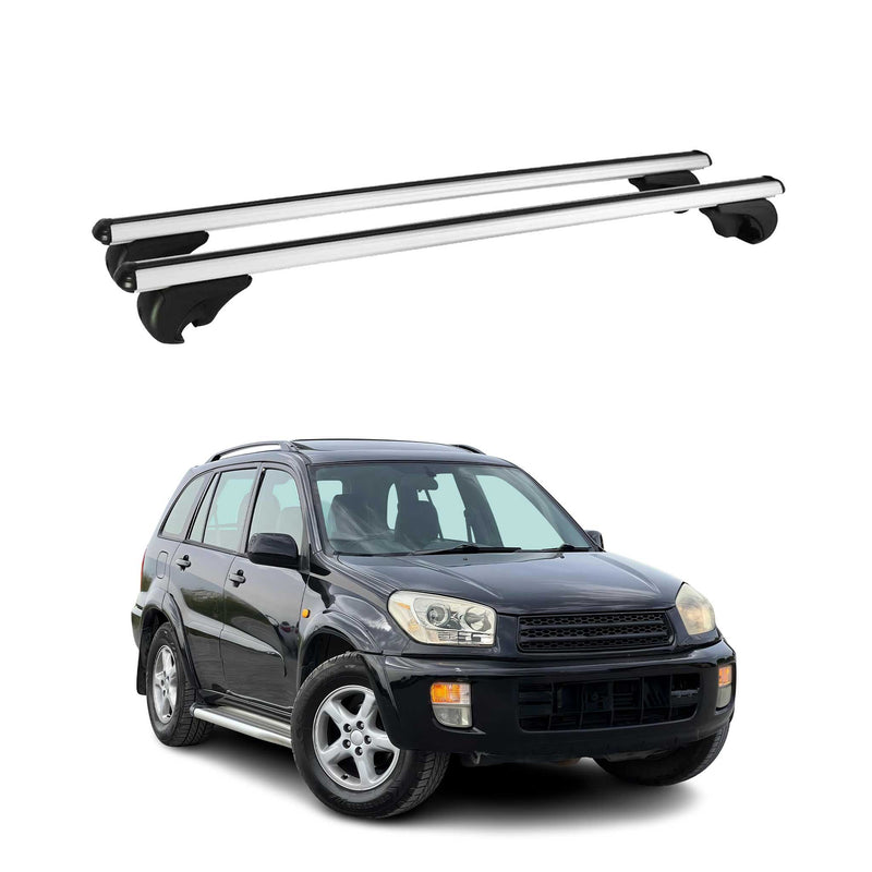 Barres de toit Transversales pour Toyota RAV4 2000-2005 Aluminium Argent