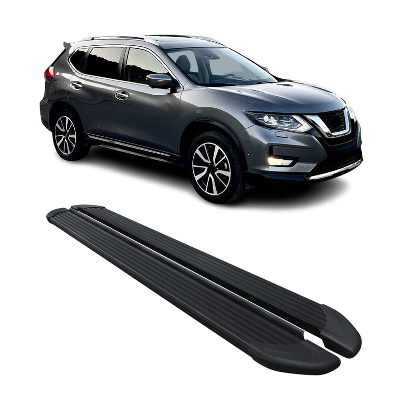 Marchepieds Latéraux pour Nissan X-Trail T32 2014-2024 Aluminium Noir 2Pcs
