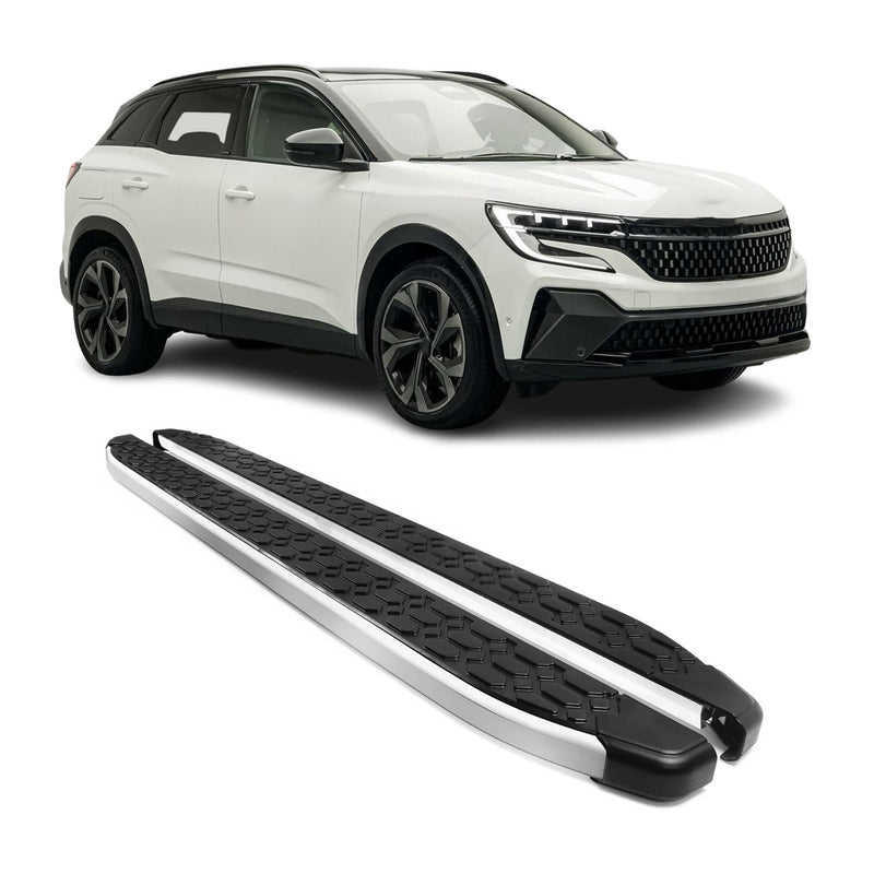 Marchepieds Latéraux Pédale pour Renault Austral 2022-2025 Alu Argenté Noir