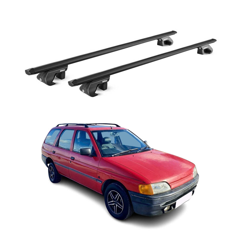 Barres de toit transversales pour Ford Escort Break 1993-2000 Alu Noir 2x ABE
