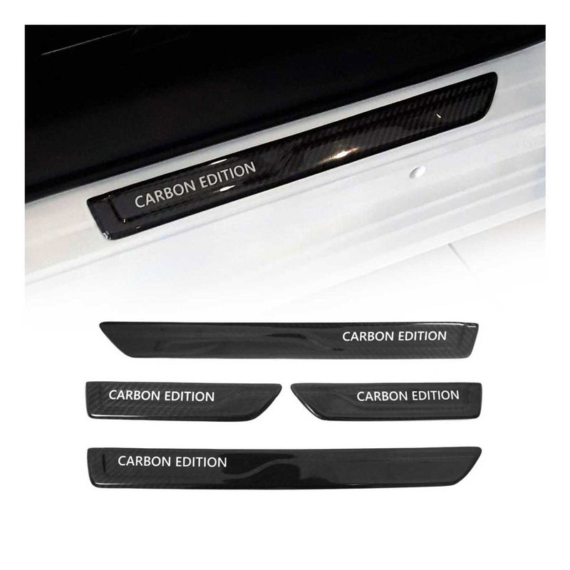 Couverture de Seuil de porte pour voiture Universel Carbone Noir 4 Pcs
