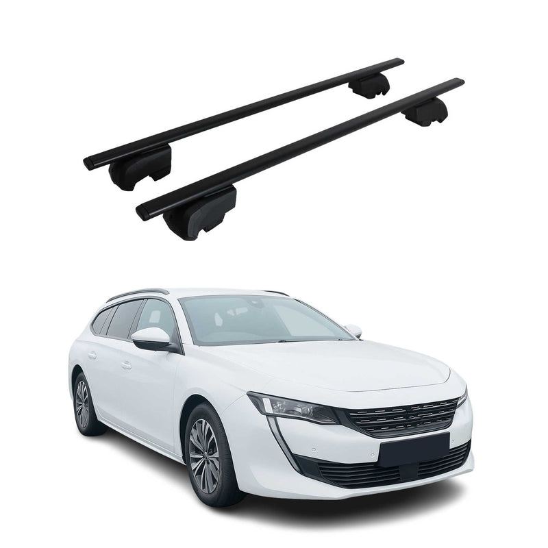 Barres de toit Transversales pour Peugeot 508 2019-2023 Fer Noir ABE