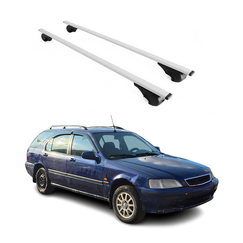 Barres de toit Transversales pour Honda Civic 1997-2000 Break Fer Argent