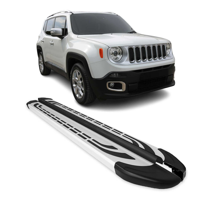 Marchepieds Latéraux pédale pour Jeep Renegade 2015-2024 Aluminium Gris 2Pcs