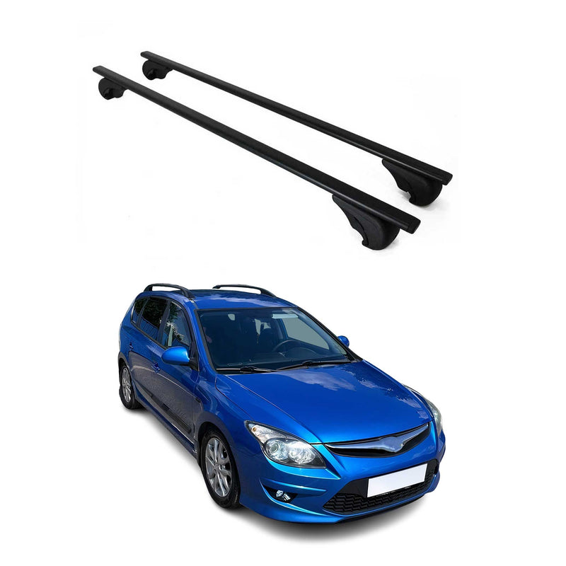 Barres de toit Transversales pour Hyundai i30 Break 2008-2012 Fer Noir