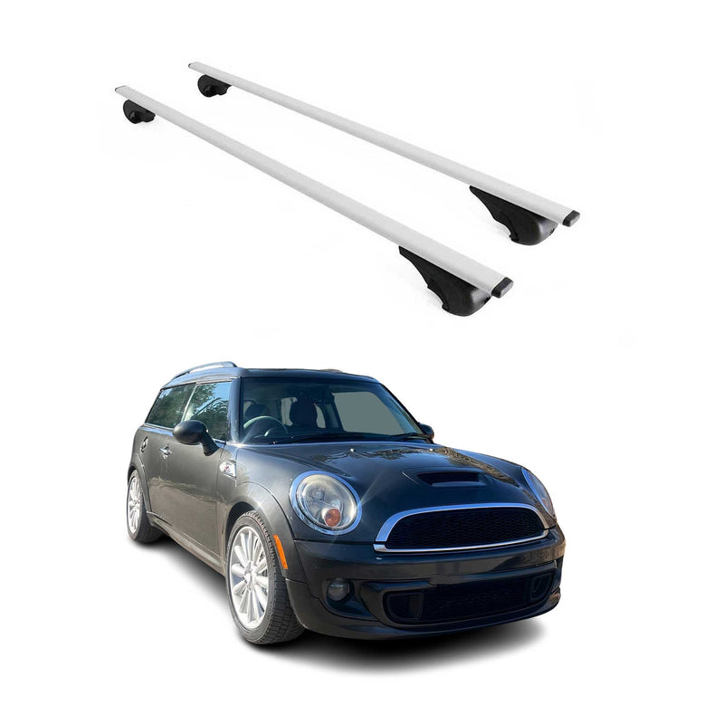 Barres de toit Transversales pour Mini Clubman R55 2007-2015 Fer Argent