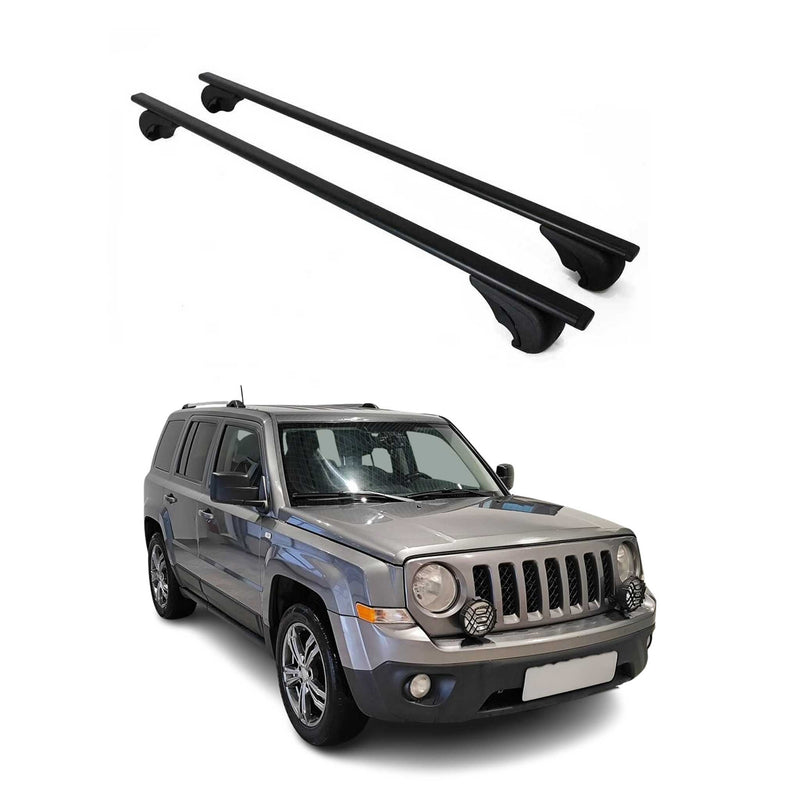 Barres de toit Transversales pour Jeep Patriot 2007-2016 Fer Noir