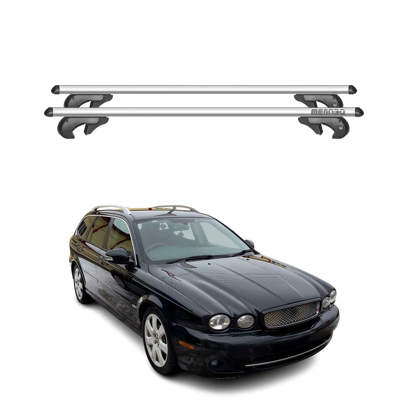 Barres de toit pour Jaguar X-Type Wagon 2001-2009 90kg Aluminium Gris 2x