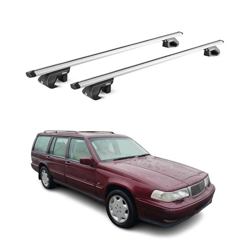 Barres de toit transversales ABE pour Volvo 960 1991-1998 5 P Alu Gris 2x