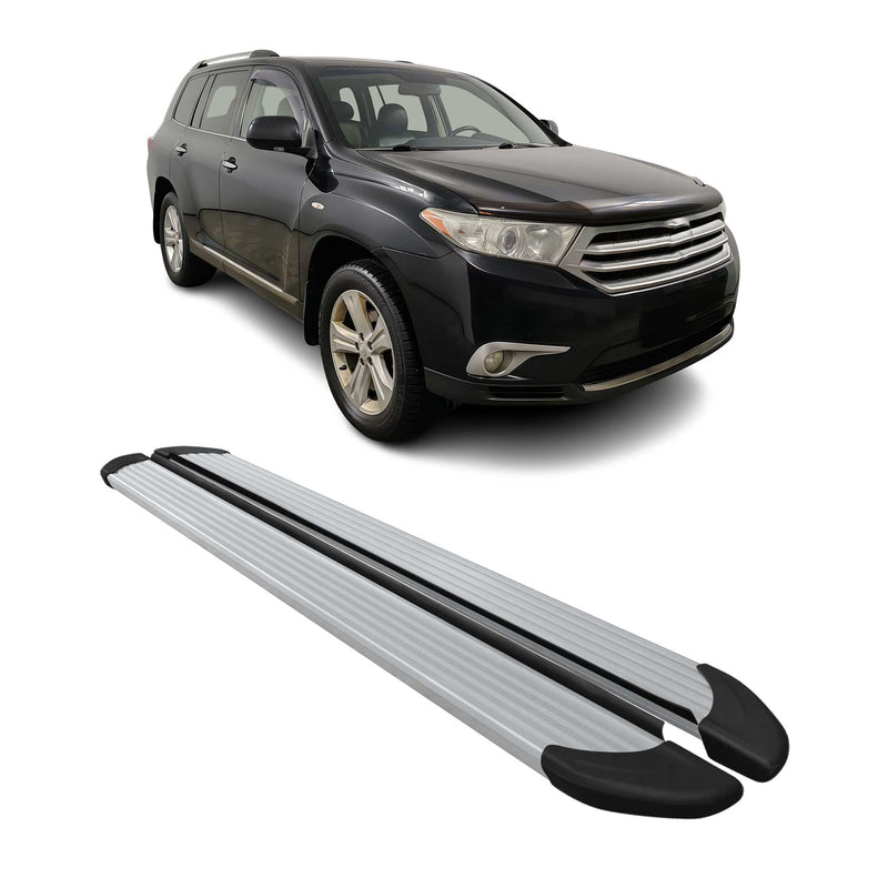 Marchepieds Latéraux pour Toyota Highlander 2007-2013 Aluminium Argent 2Pcs