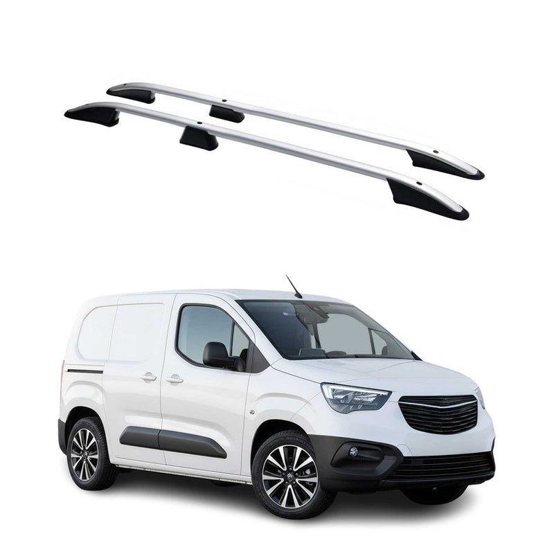 Barres de toit longitudinales pour Opel Combo E 2019-2024 L1 Aluminium Gris