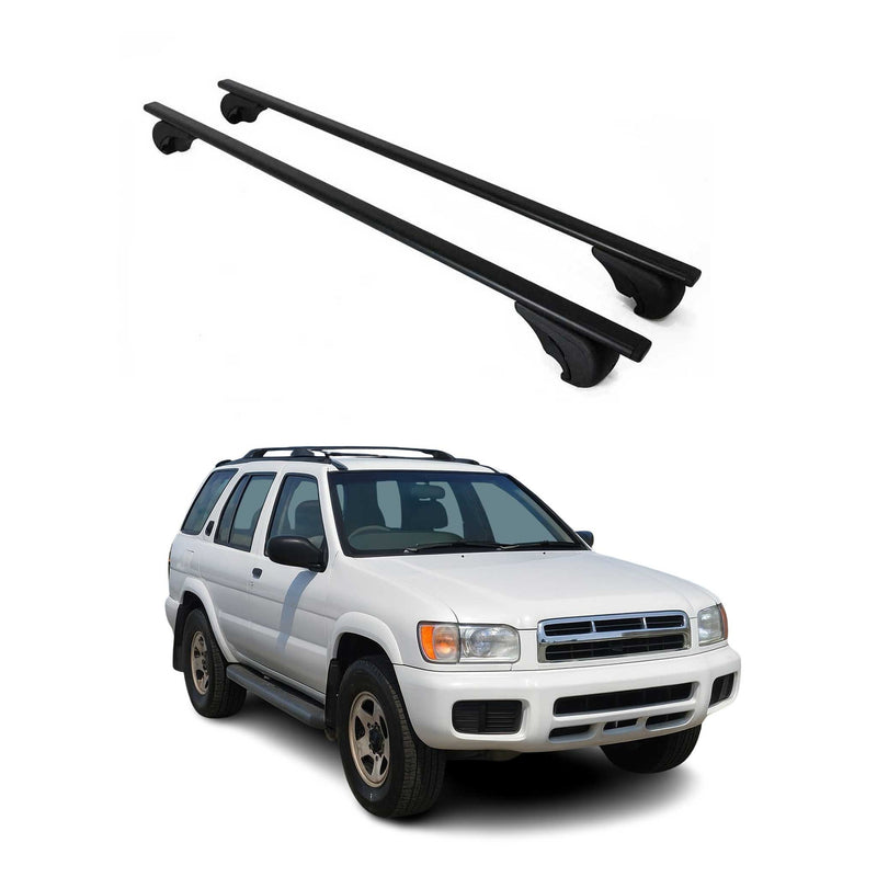 Barres de toit Transversales pour Nissan Pathfinder R50 1996-2004 Fer Noir