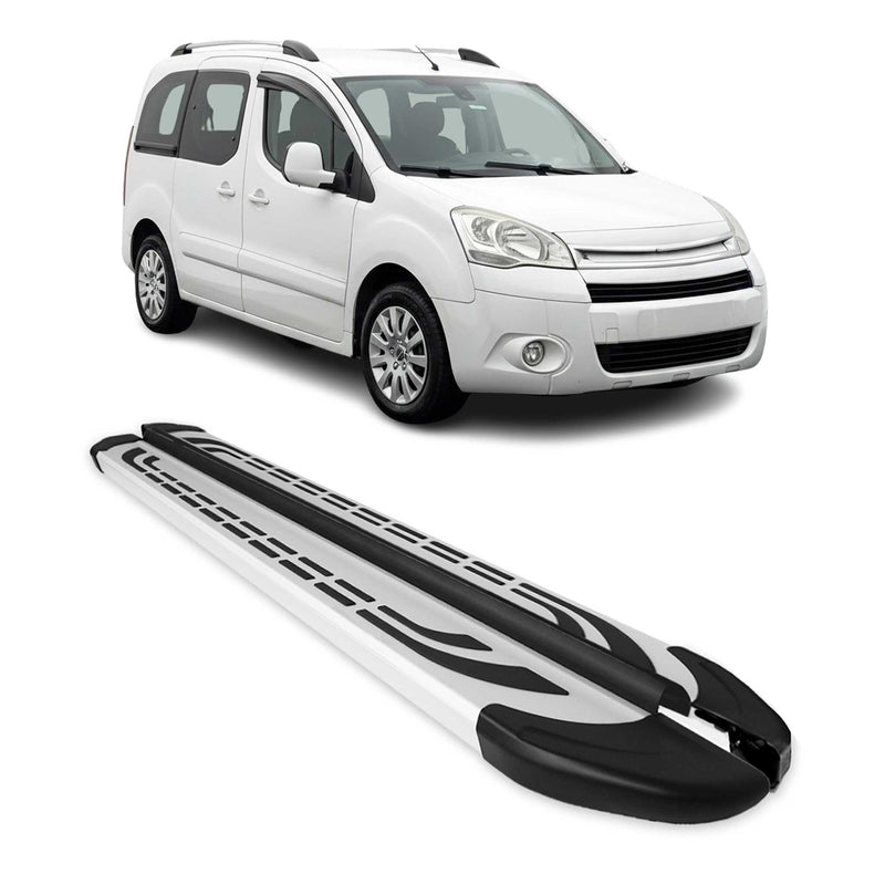 Marchepieds Latéraux pour Citroen Berlingo 2008-2018 L1 Aluminium Gris 2Pcs