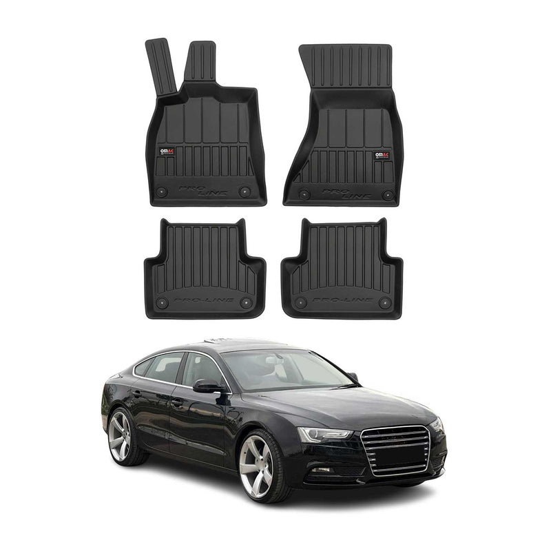 OMAC Tapis de sol caoutchouc pour Audi A5 8TA Sportback 2009-17 Noir Premium