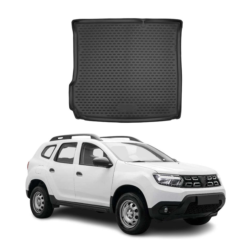 OMAC Tapis de coffre pour Dacia Duster 2018-2024 sur mesure en caoutchouc Noir