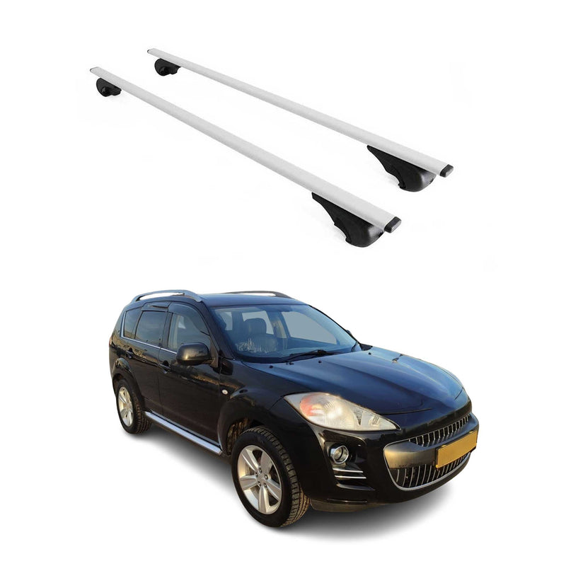 Barres de toit Transversales pour Peugeot 4007 2008-2012 Fer Argent
