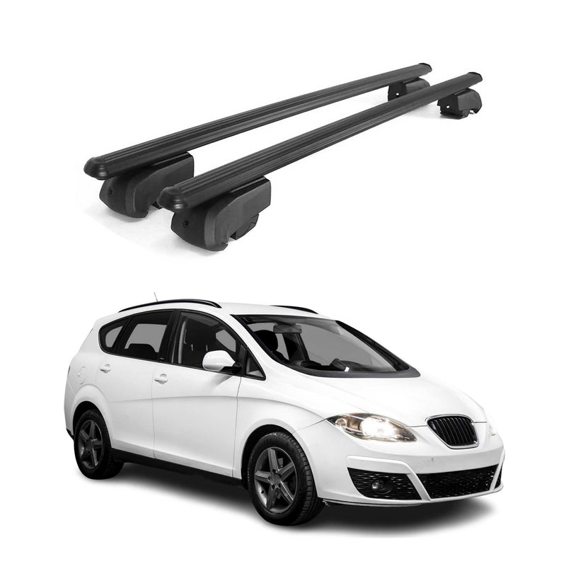 Barres de toit Transversales pour Seat Altea XL 2006-2015 Aluminium Noir ABE