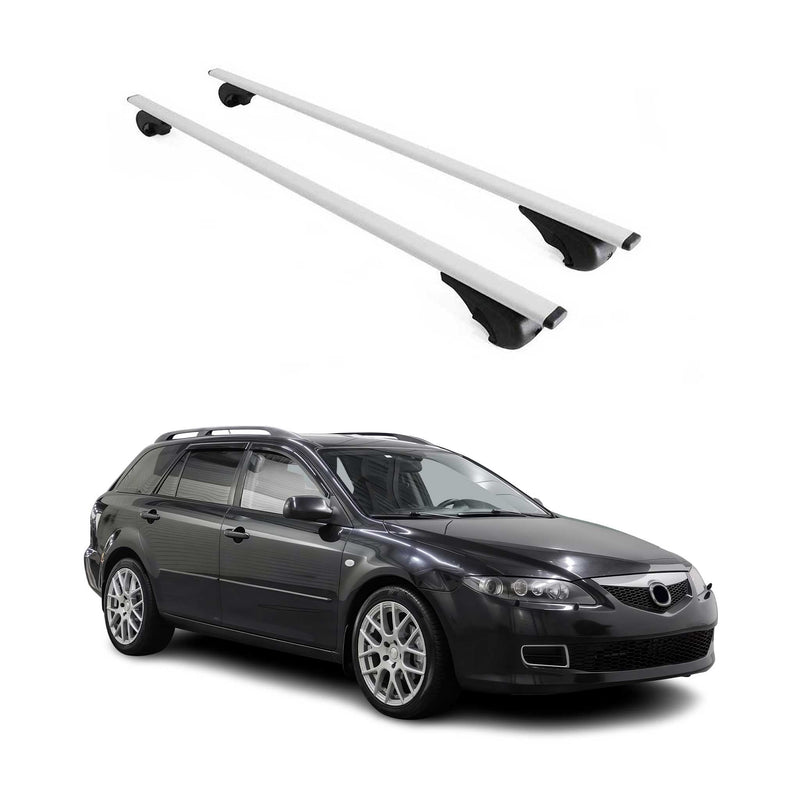 Barres de toit Transversales pour Mazda 6 2002-2007 Fer Argent