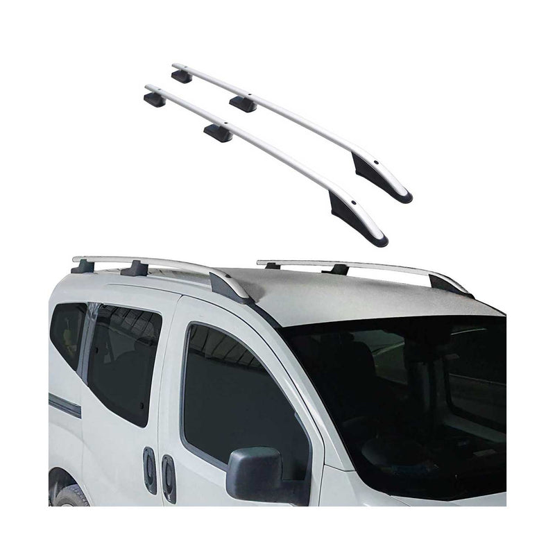 Barres de toit longitudinales pour Opel Vivaro 2001-2014 L1 Aluminium Gris
