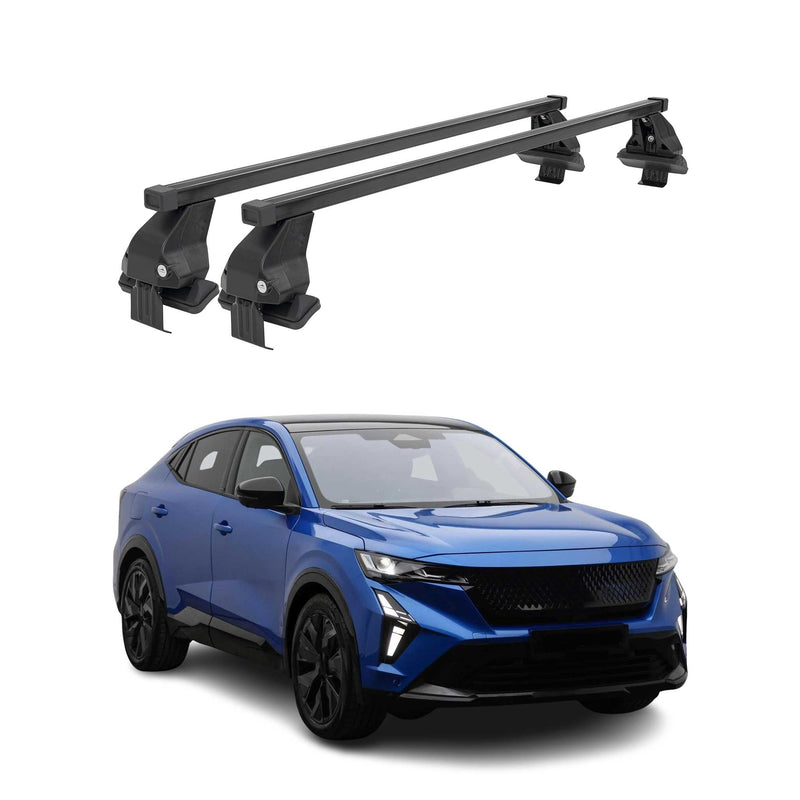 Barres de toit transversales pour Renault Rafale E-Tech 2024-2025 Acier Noir 2x