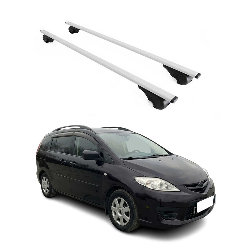 Barres de toit Transversales pour Mazda 5 2005-2010 Fer Argent