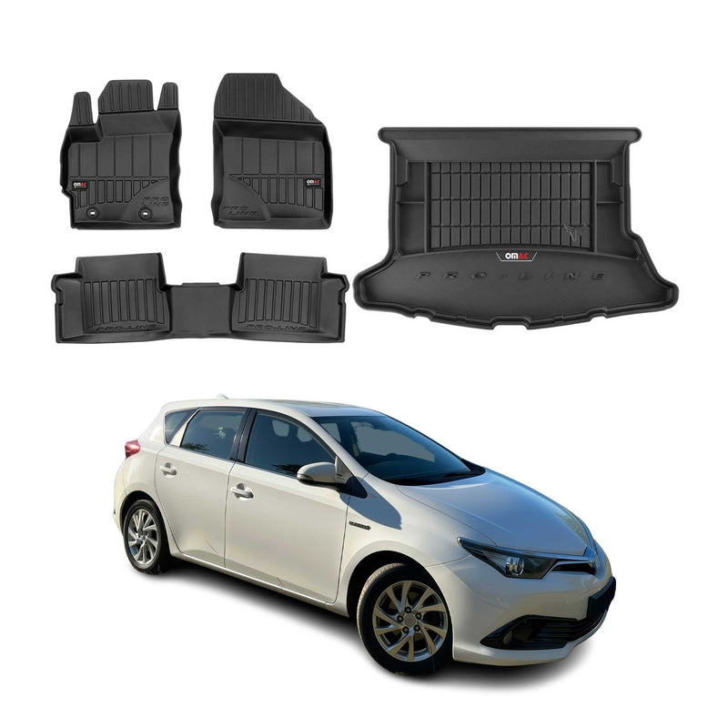 Kit Tapis de Sol et Coffre pour Toyota Auris 2012-2018 TPE Noir