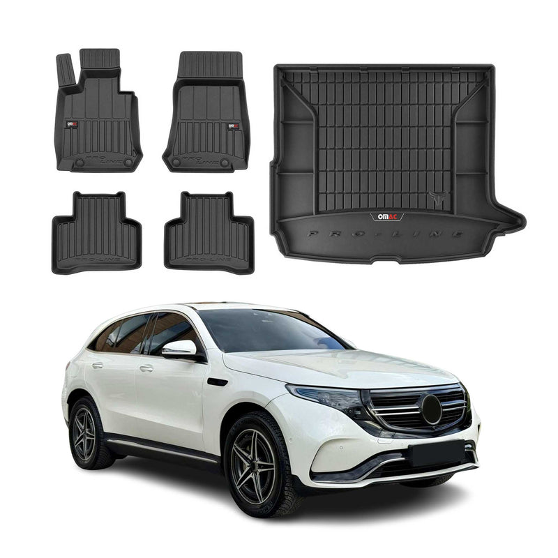 Kit Tapis de Sol et Coffre pour Mercedes EQC 2019-2022 TPE Noir