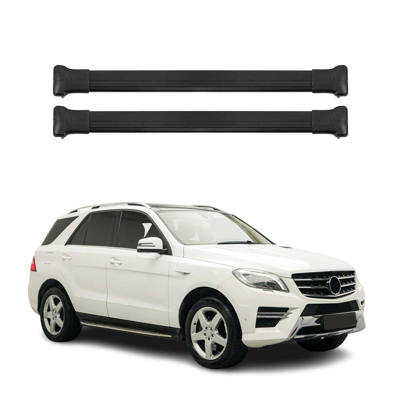 Barres de toit transversales pour Mercedes Classe M W166 2011-2015 Noir Alu