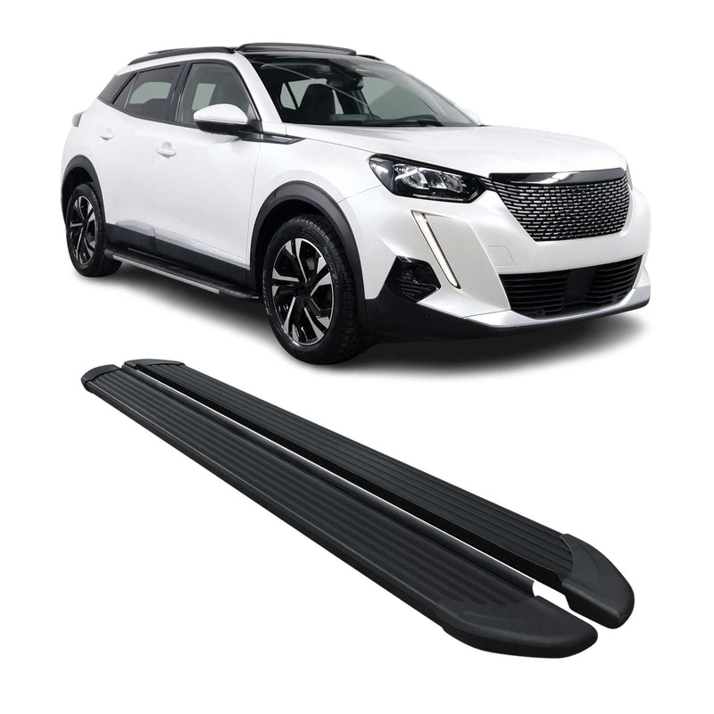 Marchepieds Latéraux pédale pour Peugeot 2008 2020-2024 Noir Aluminium 2Pcs